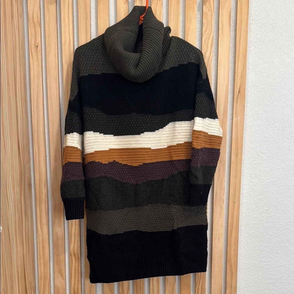 NAADAM - Wool Cashmere Color Block Turtleneck Sweater Dress